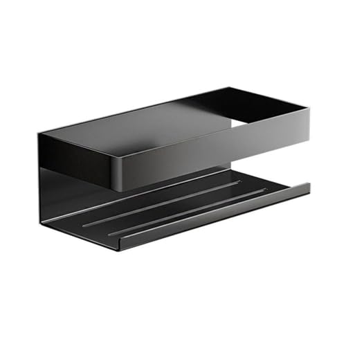 anxinda Regal Duschregal aus Edelstahl – Wandmontierter Klebe-Organizer, Badezimmer-Caddy ohne Bohren,für Badezimmer(Black) von anxinda