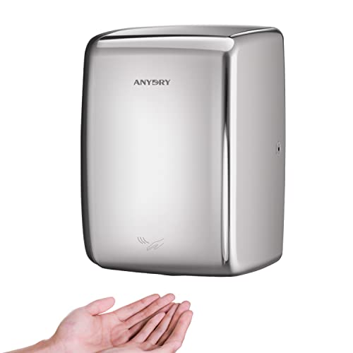 anydry 2803D Mini Elektrischer Händetrockner,Automatischer Händetrockner für Wandmontage,Hygienisch und Platzsparend.Polieren Edelstahl.1350W. von anydry