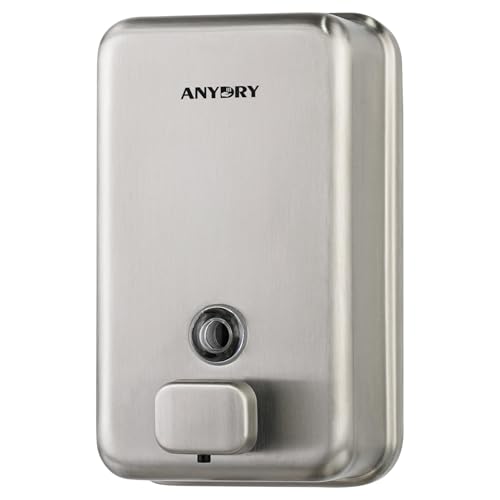 anydry 1100ml Large Capacity Stainless Steel Wall-Mounted Soap Dispenser with Leak-Proof Pump, Durable & Stylish Design for Commercial Use, 1010 Brushed von anydry