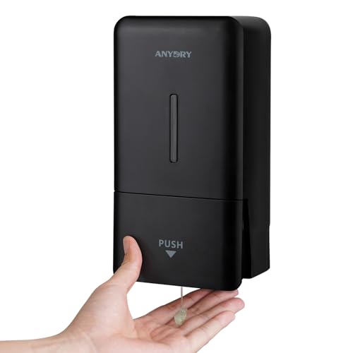 anydry Wandmontierter Manueller Druck-Seifenspender, 800 ml Fassungsvermögen mit Sichtfenster, einfacher Seifenwechsel, ideal für Haushalte und Gewerbe 1006 Schwarz anydry Wandmontierter Manueller Druck-Seifenspender, 800 ml Fassungsvermögen mit Sichtfenster, einfacher Seifenwechsel, ideal für Haushalte und Gewerbe 1006 Schwarz von anydry