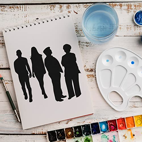 Schablone Menschen Personengruppe v1 Design Stencil DIY Airbrush Muster Wandgestaltung Sprühschablone 33 x 33 cm von anygoods