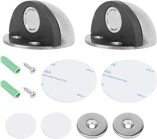 2 Stück Magnetischer Türstopper mit Gummi-Stoßstange, Edelstahl-Bodentürstopper, Unsichtbarer Magnetischer Türstopper, Kann Wandtüren vor Beschädigungen Dämpfen von anyuan boy