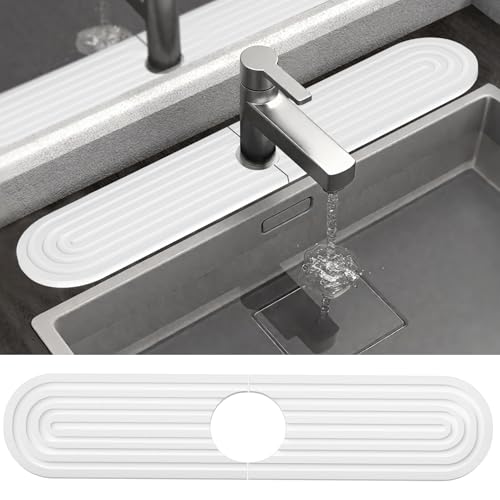 anyuan boy Abtropfmatte Spüle Wasserhahn Spritzschutz Hochsaugfähige Kieselalgenschlamm-Matte für den Wasserhahn Sink Mat Saugfähige Matte für Küche, Bad-Arbeitsplatte,weiß 45x10cm anyuan boy Abtropfmatte Spüle Wasserhahn Spritzschutz Hochsaugfähige Kieselalgenschlamm-Matte für den Wasserhahn Sink Mat Saugfähige Matte für Küche, Bad-Arbeitsplatte,weiß 45x10cm von anyuan boy