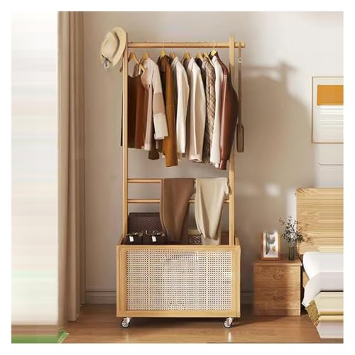 aoiuaoeniu Kleiderständer mit Rollen - Mehrzweck Offener Kleiderstange Holz - Klamotten Ständer aus Massivholz - Multifunktionale Aufbewahrung - für Schlafzimmer, Wohnzimmer - 60x37x167CM aoiuaoeniu Kleiderständer mit Rollen - Mehrzweck Offener Kleiderstange Holz - Klamotten Ständer aus Massivholz - Multifunktionale Aufbewahrung - für Schlafzimmer, Wohnzimmer - 60x37x167CM von aoiuaoeniu