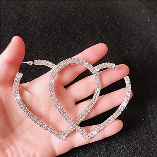 Mode Großes Herz Kristall Creolen für Frauen Geometrische Strass Ohrringe Aussage Schmuck Geschenke Mode Großes Herz Kristall Creolen für Frauen Geometrische Strass Ohrringe Aussage Schmuck Geschenke von aoixbcuroc