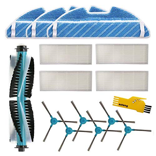 Zubehör für Cecotec Conga 1490 Roboter-Staubsauger-Ersatzteile Packung mit 1 Hauptbürste 4 Hepa-Filtern 6 Seitenbürsten 3 Mopp Zubehör für Cecotec Conga 1490 Roboter-Staubsauger-Ersatzteile Packung mit 1 Hauptbürste 4 Hepa-Filtern 6 Seitenbürsten 3 Mopp von aotengou