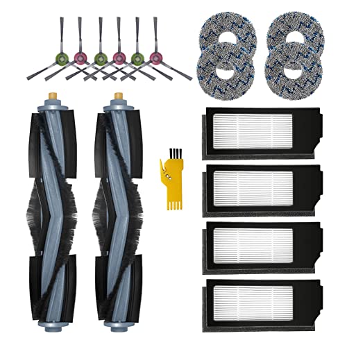 aotengou Ersatz-Zubehör-Kit für ECOVACS DEEBOT X1 OMNI & X1e OMNI & X1 TURBO & X1+ Saugroboter 16 Packungen 2 Hauptbürsten & 4 Filter & 6 Seitenbürsten & 4 Mopptücher von aotengou