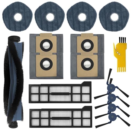 aotengou Zubehör für eufy X10 Pro Omni Roboter Staubsauger Ersatzteile 15 Packungen 1 Hauptbürste, 2 Filter, 4 Seitenbürsten, 4 Mop Tücher, 4 Staubbeutel von aotengou