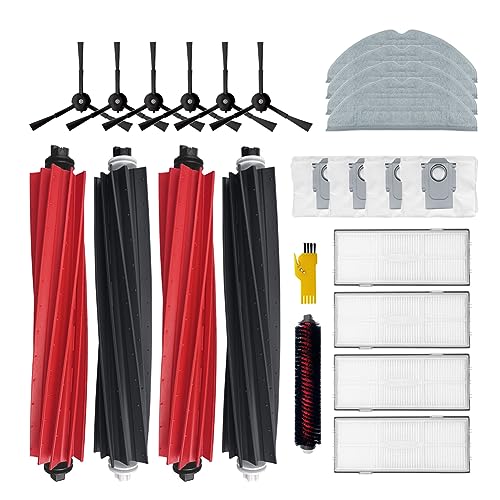 aotengou Zubehör für roborock S8 Pro Ultra Roboter Staubsauger Ersatzteile 22 Packungen 2 Sätze Hauptbürsten & 4 Filter & 6 Seitenbürsten & 4 Mop Tücher & 4 Staubbeutel von aotengou