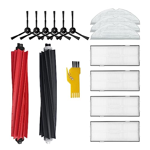 aotengou Zubehör für roborock S8 S8+ Roboter Staubsauger Ersatzteile 15 Packungen 1 Satz Hauptbürsten & 4 Filter & 6 Seitenbürsten & 3 Mopptücher von aotengou