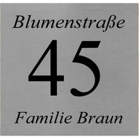 Id Hausnummer Schild Mit Gravur Nach Wunsch Edelstahl in 5 Größen Vorgebohrt von aplusashop2013
