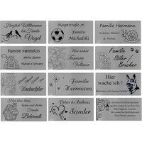 Id Türschild Mit Bildern Und Gravur Nach Wunsch Namensschild Briefkastenschild Edelstahl 5 Größen | Art.03 von aplusashop2013