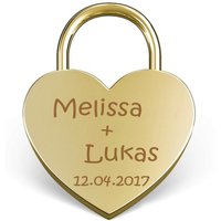 Neu Liebesschloss Herz in Gold Mit Gravur Groß 60x45 Mm Vorhängeschloss Love Padlock von aplusashop2013
