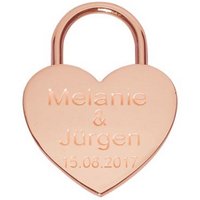Neu Liebesschloss Herz in Rose-Gold Mit Gravur Groß 60x45 Mm Vorhängeschloss Love Padlock von aplusashop2013