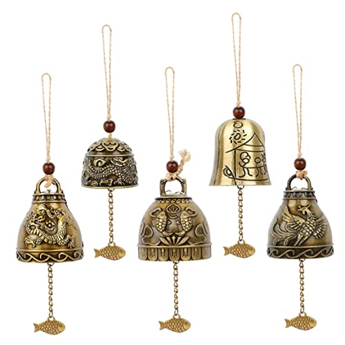 Feng Shui Chimes Wind Bell Vintage Metall Wind Glocke Segen Windspiele Glocken Hängende Dekoration Für Garten 5 Stücke von apofly