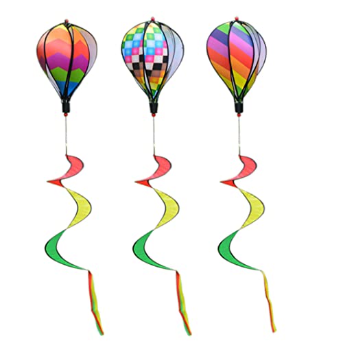 Heißluftballons Spinner Pin Wheel Rainbow Hängende Laterne Wind Spinner Wind Sculptures Garten Staker Party Dekoration 3 Stücke von apofly