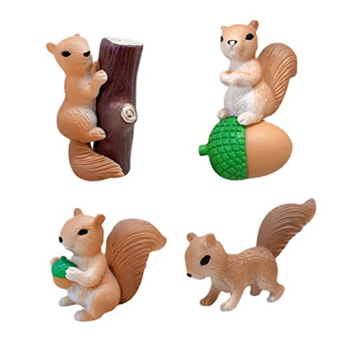 apofly Mini Eichhörnchen Dekorative Figur Eichhörnchen -Figuren Cartoon Tierstatue -Modell Für Puppenhausdekor 4 Stcs, Eichhörnchendekorative Figur, Eichhörnchen -Figur, Eichhörnchenfigur von apofly
