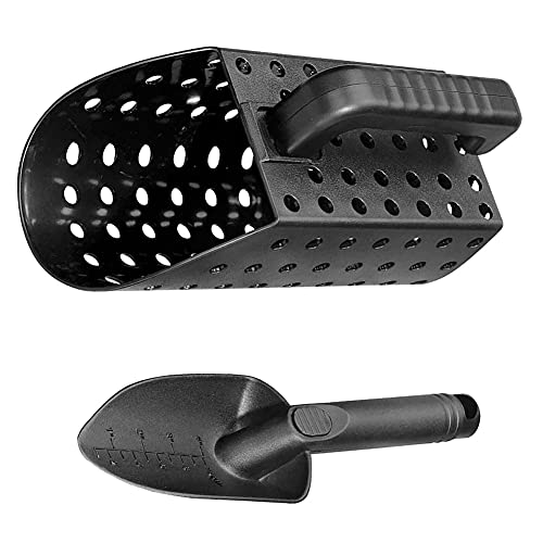 apofly Sand Scoop Shovel Set, Strand Sand Scoop Metall Erkennung Und Schatz Jagdwerkzeugkit Kit Grabwerkzeug Mit Griff Für Metall Erkennen Von 2 Stück von apofly