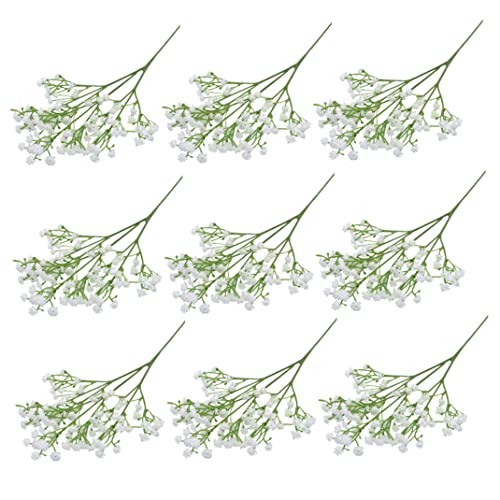 apofly Schleierkraut KüNstlich Blumen Kunstblumen Wie Echt Babys BAHREN ZEHINEN Fake GYPSOPHILA Blumenstrauß Faux Blumen die echt für Hochzeitsblumenarrangements Wohnkultur 10pcs Weiß Aussehen von apofly