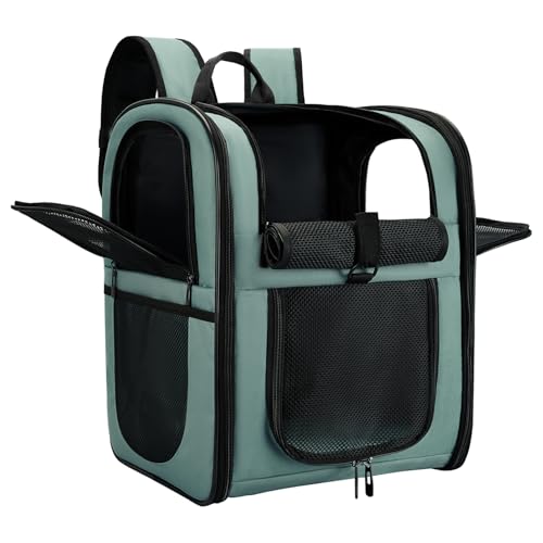 apollo walker HundeRucksack und KatzenRucksack für Große/Kleine Haustiere(2-15KG) - Gepolsterter Rückenstütze Hundetasche Atmungsaktiver Netz-Tierrucksack für Wandern, Reisen, Outdoor Blau von apollo walker
