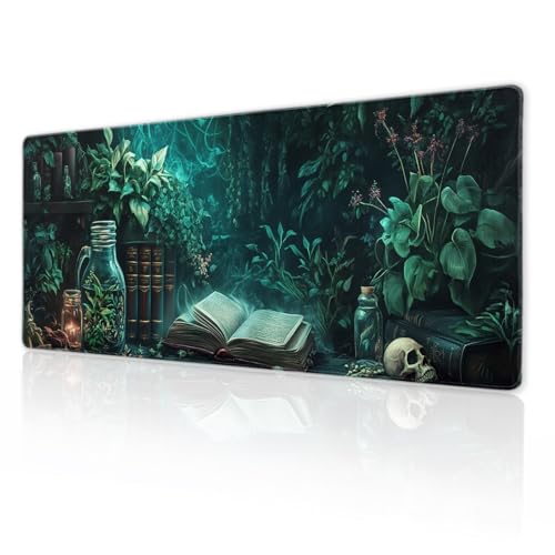 Dark Academia Mauspad, Gothic-Pflanze, erweiterte Schreibtischmatte, gruselige Hexe, großes XL-Mauspad, rutschfeste Gummiunterseite, genähter Rand, lange Tastaturunterlage für Schreibtisch, Gaming, Dark Academia Mauspad, Gothic-Pflanze, erweiterte Schreibtischmatte, gruselige Hexe, großes XL-Mauspad, rutschfeste Gummiunterseite, genähter Rand, lange Tastaturunterlage für Schreibtisch, Gaming, von aportt