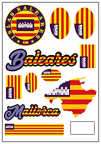 Balearen Mallorca Aufkleber Karte Stickerbogen - PKW Auto Motorrad Biker Flagge Fahne Tuning von aprom