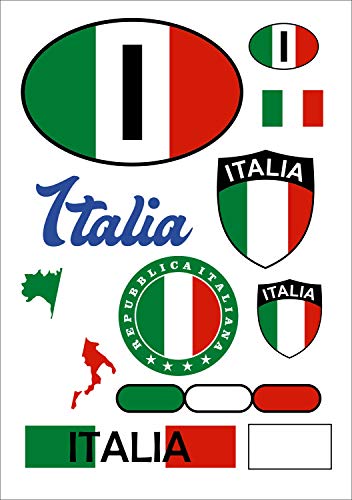 Italien Aufkleber Karte Stickerbogen - PKW Auto Fahne von aprom