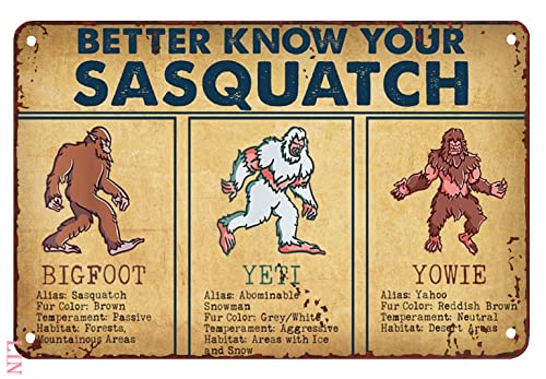 Bigfoot Dekoration für Hof, Bigfoot Better Know Your Sasquatch Bigfoot Yeti Yowie, Metallschilder, Vintage-Raumdekoration, ästhetische Wandkunst, Blechschild, Geschenk für Garage, Wohnzimmer Bigfoot Dekoration für Hof, Bigfoot Better Know Your Sasquatch Bigfoot Yeti Yowie, Metallschilder, Vintage-Raumdekoration, ästhetische Wandkunst, Blechschild, Geschenk für Garage, Wohnzimmer von apular