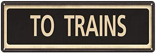 Schild "IN to Trains", 15,2 x 45,7 cm, Vintage-Dekor, Retro-Schilder, Wandkunst, Blechdekorationen, Plakette, Stadt, Eisenbahn, Zug, mattes Finish aus Metall Schild "IN to Trains", 15,2 x 45,7 cm, Vintage-Dekor, Retro-Schilder, Wandkunst, Blechdekorationen, Plakette, Stadt, Eisenbahn, Zug, mattes Finish aus Metall von apular