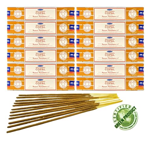 12x Räucherstäbchen Satya Verschiedene Düfte, 20cm | Insgesamt 120 Sticks (Copal) von aqasha