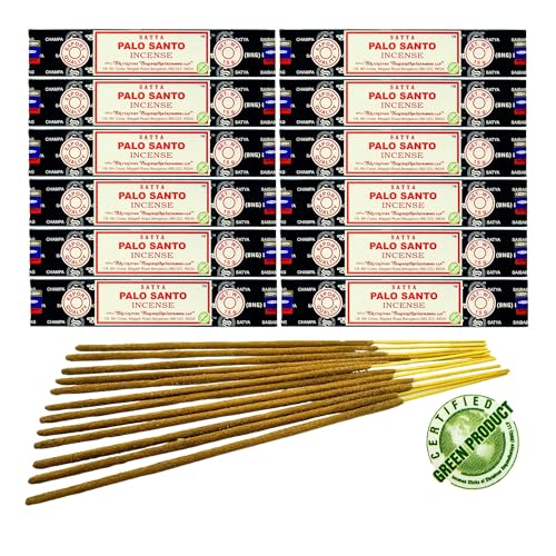 12x Räucherstäbchen Satya Verschiedene Düfte, 20cm | Insgesamt 120 Sticks (Palo Santo) von aqasha