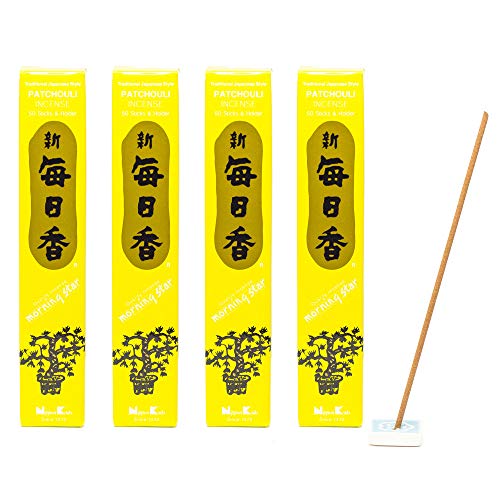 4X Räucherstäbchen Morning Star, Nippon Kodo Verschiedene Düfte | Japan | Insgesamt 200 Sticks (Patchouli) von aqasha