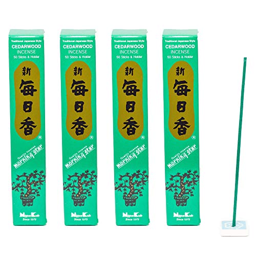 4X Räucherstäbchen Morning Star, Nippon Kodo Verschiedene Düfte | Japan | Insgesamt 200 Sticks (Zeder) von aqasha