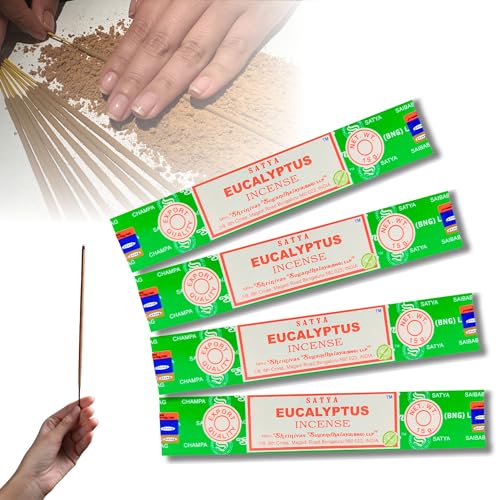4X Räucherstäbchen Set Original Satya Verschiedene Düfte | Räucherwerk (Eucalyptus) von aqasha