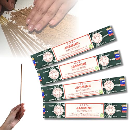 4X Räucherstäbchen Set Original Satya Verschiedene Düfte | Räucherwerk (Jasmin) von aqasha