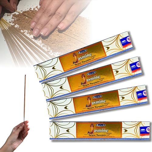 4X Räucherstäbchen Set Original Satya Verschiedene Düfte | Räucherwerk (Natural Jasmin) von aqasha
