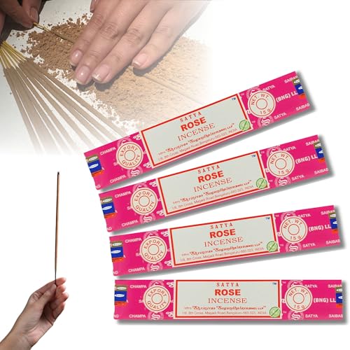 4X Räucherstäbchen Set Original Satya Verschiedene Düfte | Räucherwerk (Rose) von aqasha