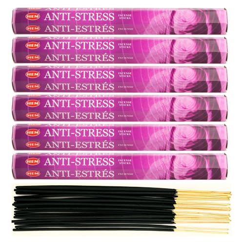 6X Räucherstäbchen Hem Verschiedene Düfte | Insgesamt 120 Sticks (Anti-Stress) von aqasha