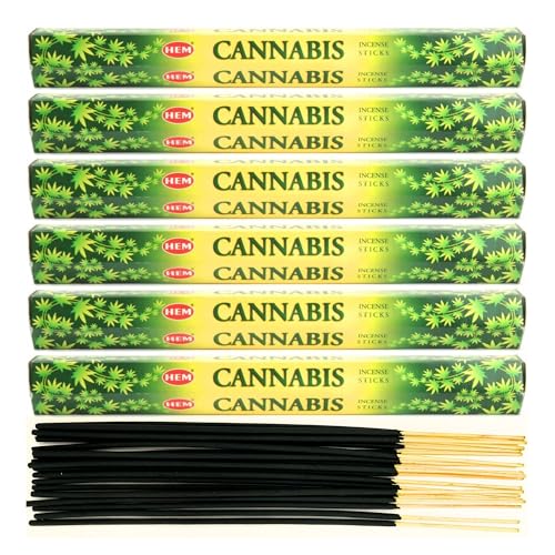 6X Räucherstäbchen Hem Verschiedene Düfte | Insgesamt 120 Sticks (Cannabis) von aqasha