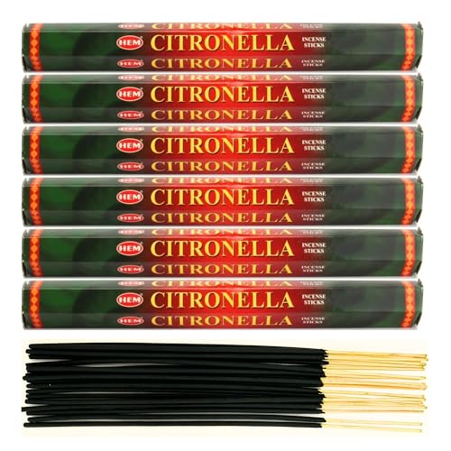 6X Räucherstäbchen Hem Verschiedene Düfte | Insgesamt 120 Sticks (Citronella) von aqasha