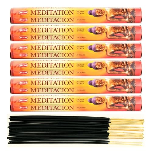 6X Räucherstäbchen Hem Verschiedene Düfte | Insgesamt 120 Sticks (Meditation) von aqasha