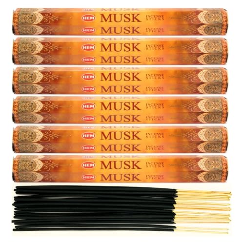 6X Räucherstäbchen Hem Verschiedene Düfte | Insgesamt 120 Sticks (Moschus) von aqasha