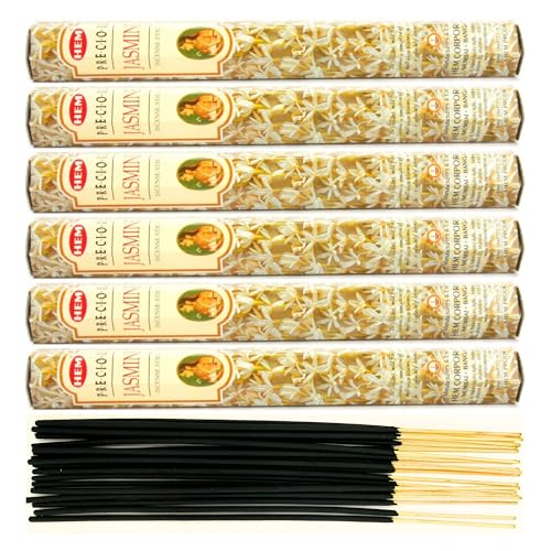 6X Räucherstäbchen Hem Verschiedene Düfte | Insgesamt 120 Sticks (Precious Jasmin) von aqasha