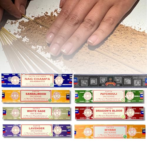 8X Räucherstäbchen Set Original Satya Verschiedene Düfte | Räucherwerk (Beliebteste Düfte) von aqasha