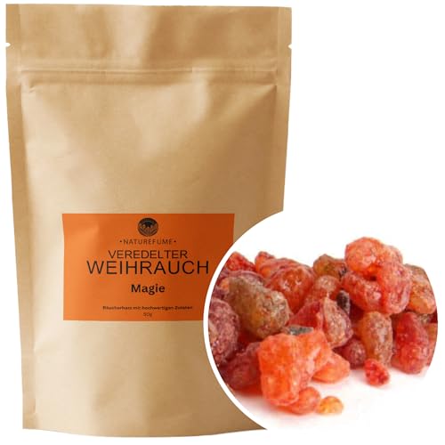 Premium Weihrauch Magie zum Räuchern/Verbrennen, naturreines Harz 50g, grob gemahlen (muss zum Räuchern ggf. gemörsert Werden) von aqasha