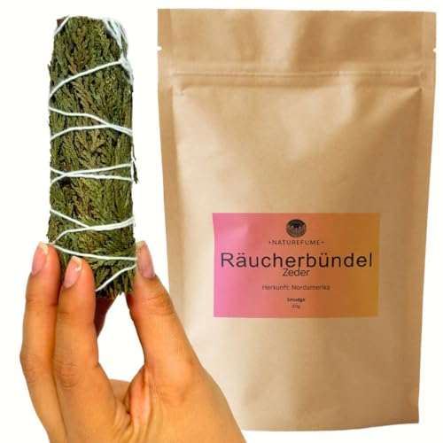 Räucherbündel | Smudge | Räucherwerk | Verschiedene Kräuter und Düfte (Zeder - 30g) von aqasha