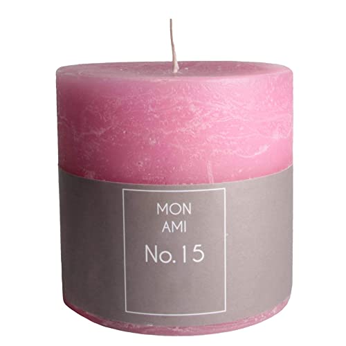 Stumpenkerze Mon Ami Rustique, Paraffin, Rosa, Höhe 10cm, Ø 10cm Stumpenkerze Mon Ami Rustique, Paraffin, Rosa, Höhe 10cm, Ø 10cm von aqasha