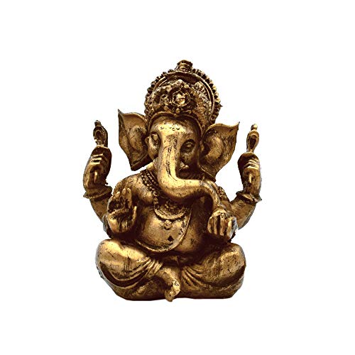 aqasha® Ganesha Elefanten Gott Statuette Figur Statue Skulptur Shiva Resin Dekoration für Schreibtisch Wohnzimmer 13 cm x 7 cm x 7 cm von aqasha