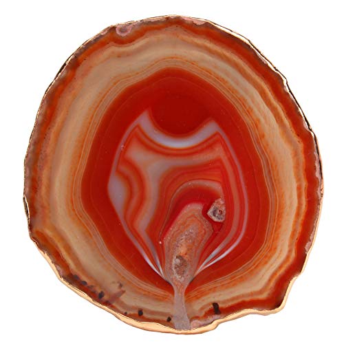 aqasha Achat-Scheibe braun Natur Edelstein - Deko Untersetzer - Hochwertig poliert Flach (12 cm) von aqasha