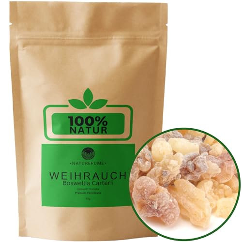 Premium Weihrauch Boswellia carterii zum Räuchern/Verbrennen, naturreines Harz, grob gemahlen 50g (muss zum Räuchern ggf. gemörsert Werden) von aqasha